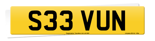 Registration number S33 VUN